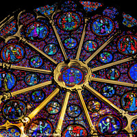 Buy canvas prints of Angels Rose Window St John Baptist Cathedral Basilica Lyon Franc by William Perry
