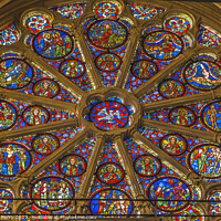 Buy canvas prints of Christ Rose Window St John Baptist Cathedral Basilica Lyon Franc by William Perry