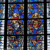 Buy canvas prints of Angels Stained Glass St John Baptist Cathedral Lyon France by William Perry