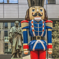 Buy canvas prints of Nutcracker Christmas Decoration Statue Cityscape Lyon France by William Perry