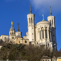 Buy canvas prints of Basilica of Notre Dame Outside From Downtown Lyon France by William Perry