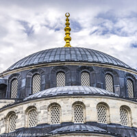 Buy canvas prints of Blue Mosque Dome Crescent Islamic Symbol Istanbul Turkey by William Perry