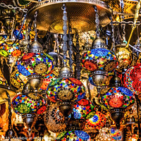 Buy canvas prints of Colorful Turkish Lamps Grand Bazaar Istanbul Turkey by William Perry