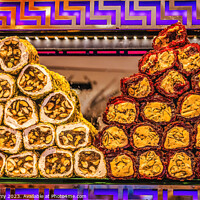 Buy canvas prints of Colorful Turkish Delight Dessert Grand Bazaar Istanbul Turkey by William Perry