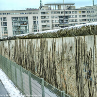 Buy canvas prints of Remains Wall Park Snow Winter Berlin Germany by William Perry