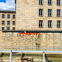 Buy canvas prints of Gestapo Cellar Remains Wall Park Berlin Ger by William Perry