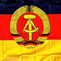 Buy canvas prints of Old East German Flag National Symbol Berlin Germany by William Perry