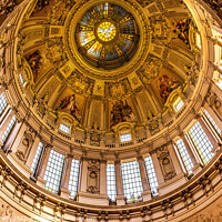 Buy canvas prints of Dome Stained Glass Cathedral Berlin Germany by William Perry