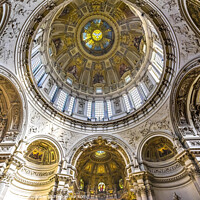 Buy canvas prints of Dome Altar Stained Glass Cathedral Berlin Germany by William Perry