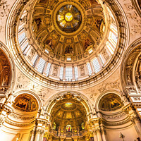 Buy canvas prints of Altar Stained Glass Cathedral Berlin Germany by William Perry