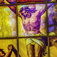 Buy canvas prints of Crucifixion Stained Glass Cathedral Berlin Germany by William Perry