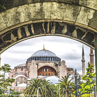 Buy canvas prints of Arch Ancient Door Hagia Sophia Mosque Dome Minarets Istanbul Tur by William Perry
