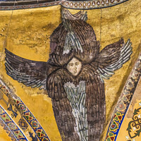 Buy canvas prints of Seraph Angel Mosaic Dome Hagia Sophia Basilica Istanbul Turkey by William Perry