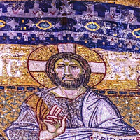 Buy canvas prints of Jesus Christ Mosaic Entrance Hagia Sophia Mosque Istanbul Turkey by William Perry