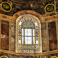 Buy canvas prints of Colorful Stained Glass Hagia Sophia Mosque Basilica Medallions I by William Perry