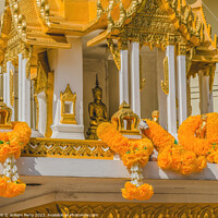 Buy canvas prints of Golden Yellow Spirit House Flower Market Bangkok Thailand by William Perry