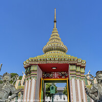 Buy canvas prints of Warrior Guardians Entrance Gate Wat Pho Thailand by William Perry