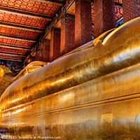 Buy canvas prints of  Long Reclining Buddha Front Wat Pho Bangkok Thailand by William Perry