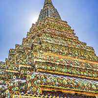 Buy canvas prints of Ceramic Chedi Spire Pagoda Wat Pho Bangkok Thailand by William Perry