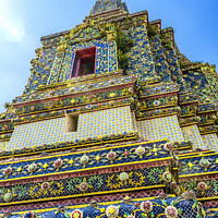 Buy canvas prints of Red Door Pagoda Phra Maha Chedi Wat Pho Bangkok Thailand by William Perry