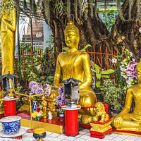 Buy canvas prints of Golden Buddhas Garden Temple Wat That Sanarun Bangkok Thailand by William Perry