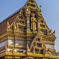 Buy canvas prints of Colorful Golden Buddha Pavilion Temple Wat That Sanarun Bangkok  by William Perry