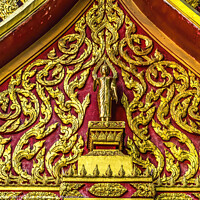 Buy canvas prints of Buddha Decoration Temple Wat That Sanarun Bangkok Thailand by William Perry