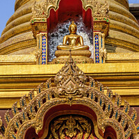 Buy canvas prints of Colorful Golden Buddha Chedi Pagoda Temple Wat That Bangkok Thai by William Perry