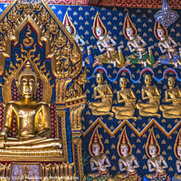 Buy canvas prints of Colorful Buddha Main Hall Wat That Temple Sanarun Bangkok Thaila by William Perry