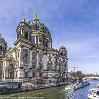 Buy canvas prints of Spree River Tour Boats Cathedral Berlin Germany by William Perry