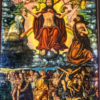 Buy canvas prints of Last Judgement Medieval Painting St Mary's Church Berlin Germany by William Perry