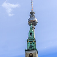 Buy canvas prints of St Mary's Church TV Tower Berlin Germany by William Perry