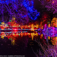 Buy canvas prints of Christmas Lights Reflection Van Dusen Garden Vancouver British C by William Perry