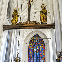 Buy canvas prints of Jesus Christ Crucifixion Statues Altar St Mary's C by William Perry