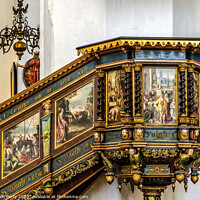 Buy canvas prints of Pulpit St Mary's Church Gdansk Poland by William Perry