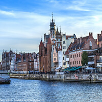 Buy canvas prints of Colorful Boat Historic Inner Harbor Port Motlawa River Gdansk Po by William Perry