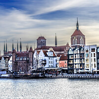 Buy canvas prints of Colorful Historic Inner Harbor Port Motlawa River Gdansk Poland by William Perry