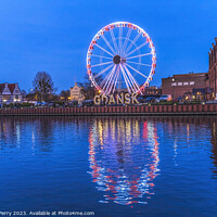 Buy canvas prints of Colorful Ferris Wheel Illuminated Inner Harbor Gdansk Poland by William Perry