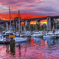 Buy canvas prints of Sunset Granville Island Burrard Street Bridge Vancouver British  by William Perry