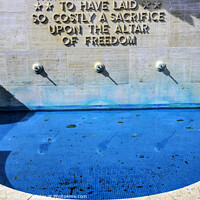 Buy canvas prints of Blue Pool Altar of Freedom Punchbowl National Cemetary Honolulu  by William Perry