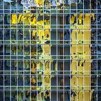 Buy canvas prints of Colorful Reflection Abstract Building Honolulu Hawaii by William Perry