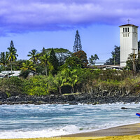 Buy canvas prints of Watching Waves Surfer Waimea Bay North Shore Oahu Hawaii by William Perry