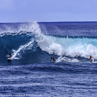Buy canvas prints of Surfers Large Wave Waimea Bay North Shore Oahu Hawaii by William Perry