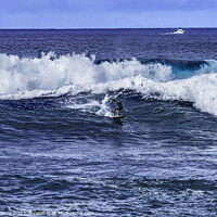 Buy canvas prints of Surfer Large Wave Waimea Bay North Shore Oahu Hawaii by William Perry