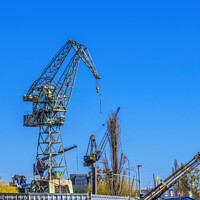Buy canvas prints of Cranes Shipyard Solidarity Square Gdansk Poland by William Perry