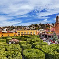 Buy canvas prints of Parroquia Green Jardin Archangel Church San Miguel Mexico by William Perry