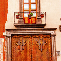 Buy canvas prints of Window Wooden Door San Miguel de Allende Mexico by William Perry