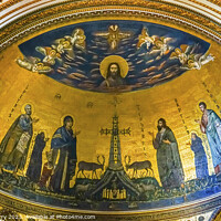 Buy canvas prints of Ancient Jesus Mosaic Basilica Saint John Lateran Cathedral Rome  by William Perry