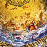 Buy canvas prints of  Jesus Fresco Dome Ceiling Maria Maddalena Church Rome Italy by William Perry