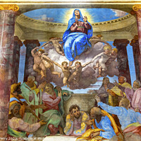 Buy canvas prints of Assumption Mary Fresco Church Spanish Steps Rome Italy by William Perry